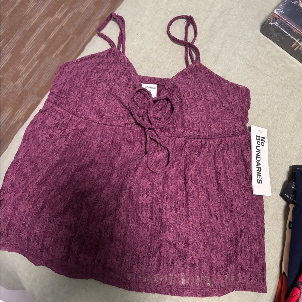 No Boundaries Women's Camisole - Deep Pink Lace